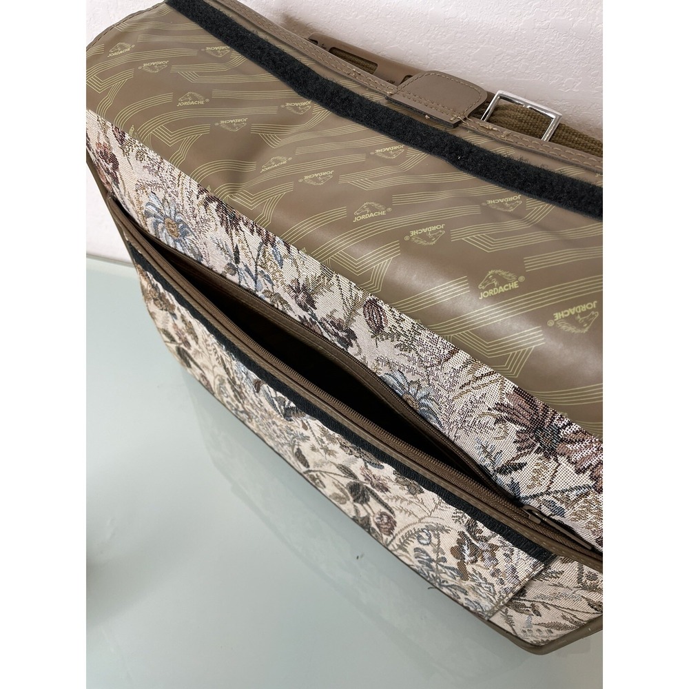 Vintage Jordache Floral Tapestry Suitcase Carry On 20"x6"x14" - Picture 5 of 11